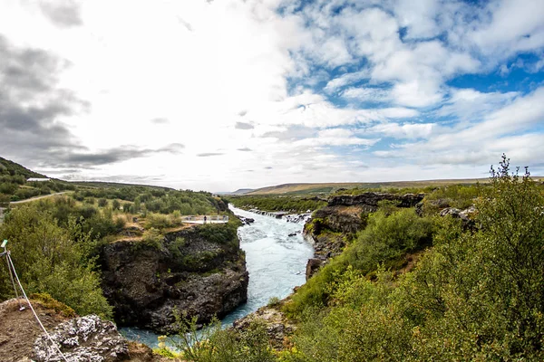 Skogafoss Zlanda Daki Şelale Inanılmaz 500 Den Fazla Dik Merdivenle — Stok fotoğraf