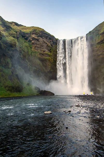Skogafoss Taky Vodopád Islandu Úžasný Stojí Jít Nahoru Přes 500 — Stock fotografie