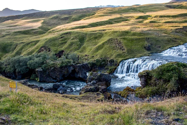Skogafoss Wodospad Islandii Jest Niesamowity Warto Będzie Górze Ponad 500 — Zdjęcie stockowe