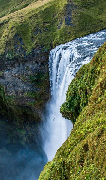 Skogafoss Wodospad Islandii Jest Niesamowity Warto Będzie Górze Ponad 500 — Zdjęcie stockowe