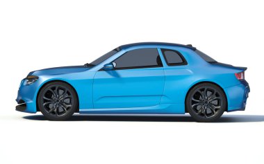 Markasız, jenerik konsept bir arabanın 3 boyutlu çizimi