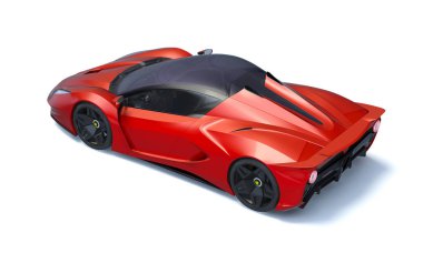 Markasız, jenerik konsept bir arabanın 3 boyutlu çizimi