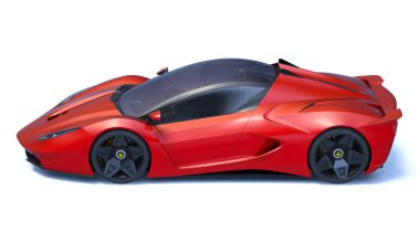 Markasız, jenerik konsept bir arabanın 3 boyutlu çizimi