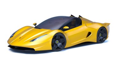 Markasız, jenerik konsept bir arabanın 3 boyutlu çizimi