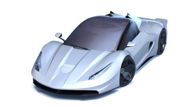 Markasız, jenerik konsept bir arabanın 3 boyutlu çizimi