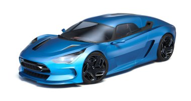 Markasız, jenerik konsept bir arabanın 3 boyutlu çizimi