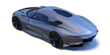 Markasız, jenerik konsept bir arabanın 3 boyutlu çizimi