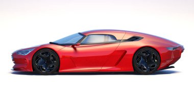 Markasız, jenerik konsept bir arabanın 3 boyutlu çizimi