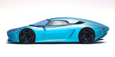 Markasız, jenerik konsept bir arabanın 3 boyutlu çizimi