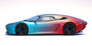 Markasız, jenerik konsept bir arabanın 3 boyutlu çizimi