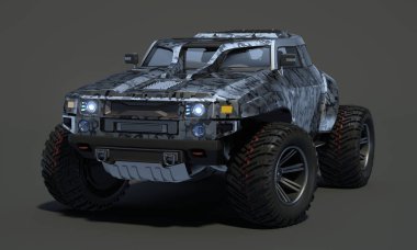 stüdyo ortamında marka-daha az genel kavramı Off-Road araba 3D render