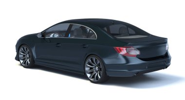 Markasız, jenerik konsept bir arabanın 3 boyutlu çizimi