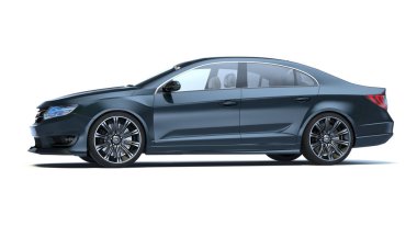 Markasız, jenerik konsept bir arabanın 3 boyutlu çizimi