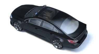 Markasız, jenerik konsept bir arabanın 3 boyutlu çizimi