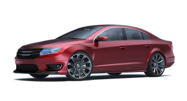 Markasız, jenerik konsept bir arabanın 3 boyutlu çizimi