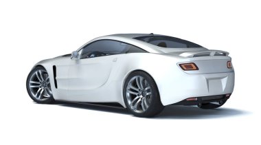 Markasız, jenerik konsept bir arabanın 3 boyutlu çizimi