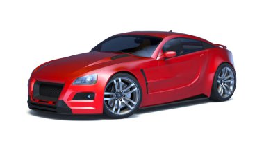 Markasız, jenerik konsept bir arabanın 3 boyutlu çizimi