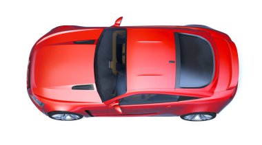 Markasız, jenerik konsept bir arabanın 3 boyutlu çizimi