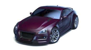 Markasız, jenerik konsept bir arabanın 3 boyutlu çizimi