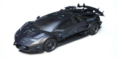 Markasız, jenerik konsept bir arabanın 3 boyutlu çizimi