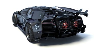 Markasız, jenerik konsept bir arabanın 3 boyutlu çizimi