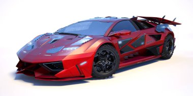 Markasız, jenerik konsept bir arabanın 3 boyutlu çizimi