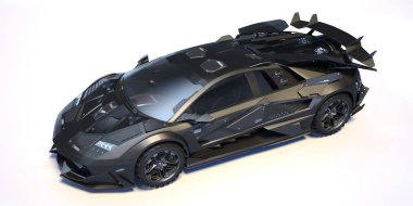 Markasız, jenerik konsept bir arabanın 3 boyutlu çizimi