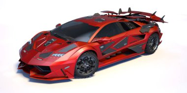 Markasız, jenerik konsept bir arabanın 3 boyutlu çizimi