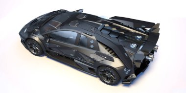 Markasız, jenerik konsept bir arabanın 3 boyutlu çizimi