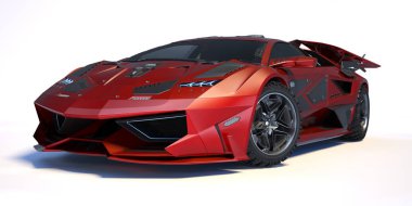 Markasız, jenerik konsept bir arabanın 3 boyutlu çizimi