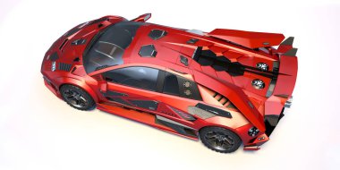 Markasız, jenerik konsept bir arabanın 3 boyutlu çizimi