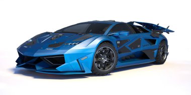 Markasız, jenerik konsept bir arabanın 3 boyutlu çizimi