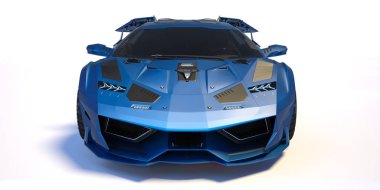 Markasız, jenerik konsept bir arabanın 3 boyutlu çizimi