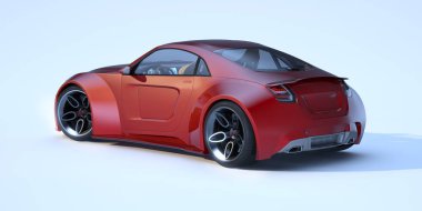 Markasız, jenerik konsept bir arabanın 3 boyutlu çizimi