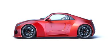 Markasız, jenerik konsept bir arabanın 3 boyutlu çizimi