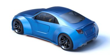 Markasız, jenerik konsept bir arabanın 3 boyutlu çizimi