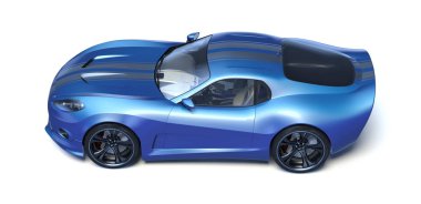 Markasız, jenerik konsept bir arabanın 3 boyutlu çizimi