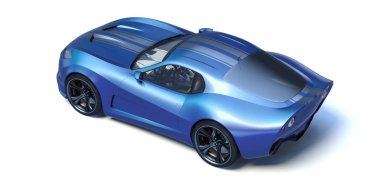 Markasız, jenerik konsept bir arabanın 3 boyutlu çizimi