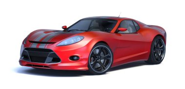 Markasız, jenerik konsept bir arabanın 3 boyutlu çizimi