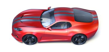 Markasız, jenerik konsept bir arabanın 3 boyutlu çizimi