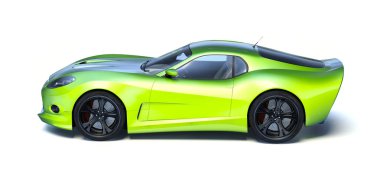 Markasız, jenerik konsept bir arabanın 3 boyutlu çizimi