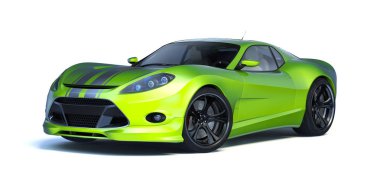 Markasız, jenerik konsept bir arabanın 3 boyutlu çizimi