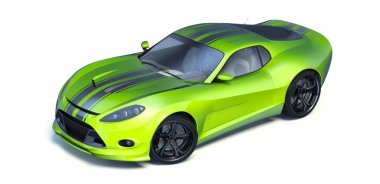 Markasız, jenerik konsept bir arabanın 3 boyutlu çizimi