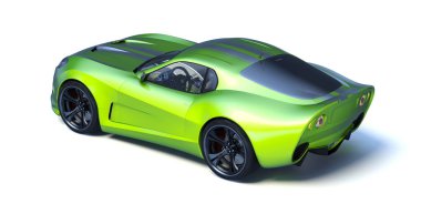 Markasız, jenerik konsept bir arabanın 3 boyutlu çizimi