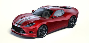 Markasız, jenerik konsept bir arabanın 3 boyutlu çizimi