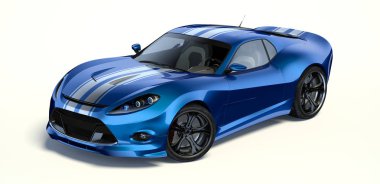 Markasız, jenerik konsept bir arabanın 3 boyutlu çizimi