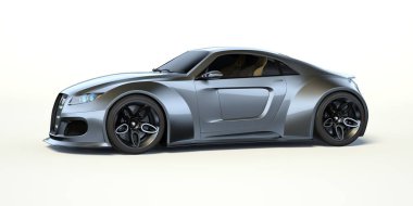 Markasız, jenerik konsept bir arabanın 3 boyutlu çizimi