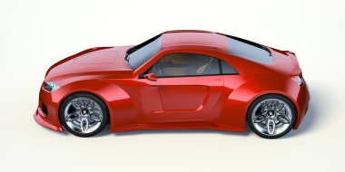 Markasız, jenerik konsept bir arabanın 3 boyutlu çizimi