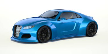 Markasız, jenerik konsept bir arabanın 3 boyutlu çizimi