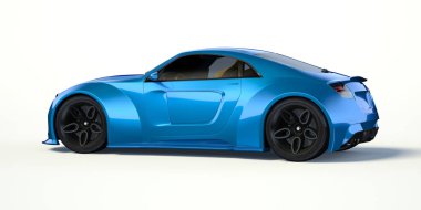 Markasız, jenerik konsept bir arabanın 3 boyutlu çizimi